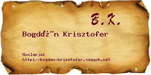 Bogdán Krisztofer névjegykártya