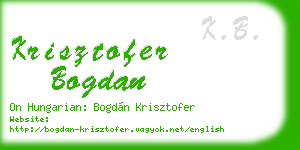 krisztofer bogdan business card